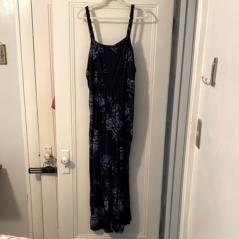 Old Navy Navy and Cornflower Blue Floral Romper